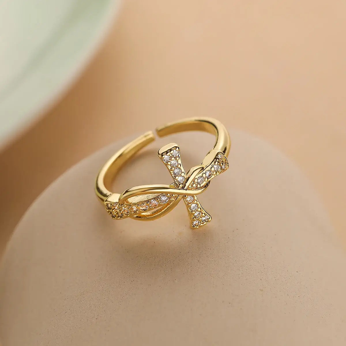 Gold Christian infinity ring