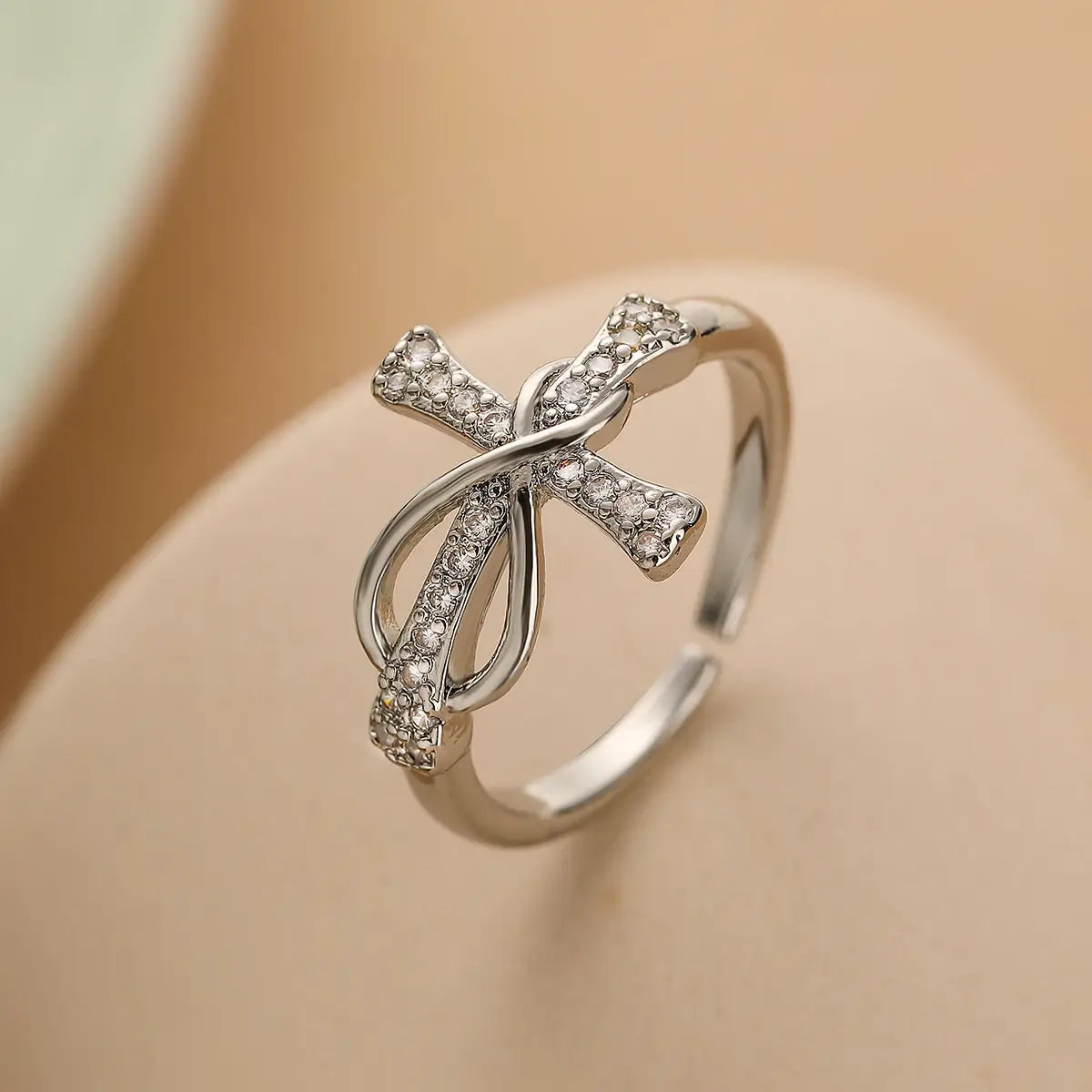 Silver Christian infinity ring