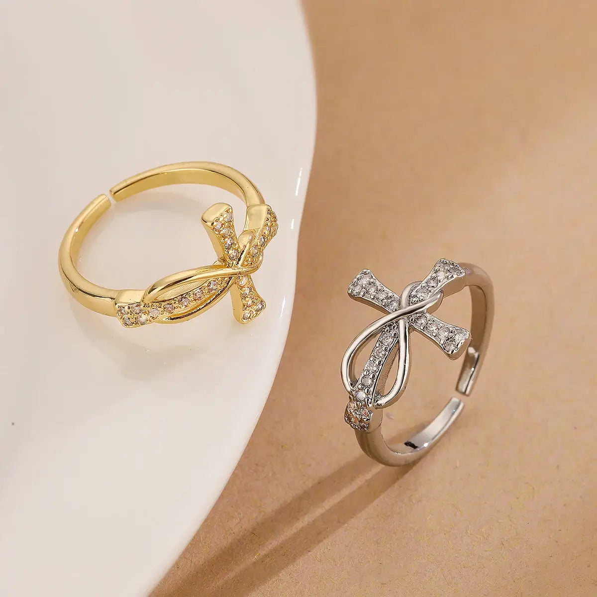 Gold and Silver Christian infinity ring